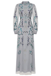 Eiden Grey Embellished Maxi Dress